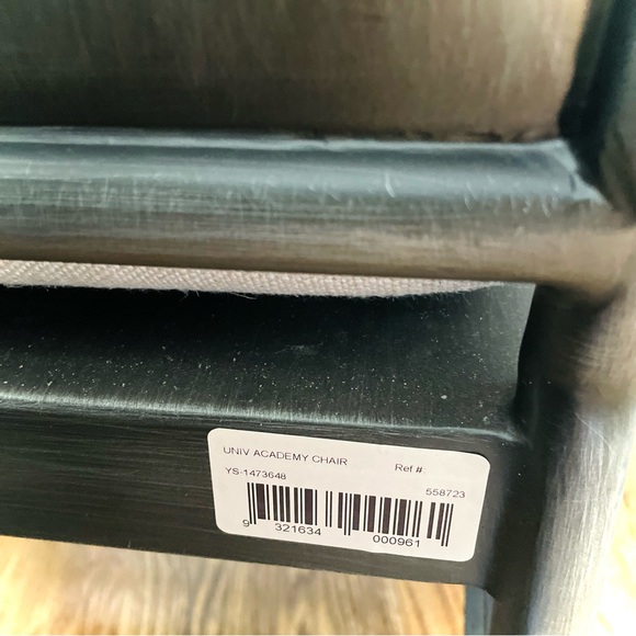 UNIV CHAIR | 46” H | Metal Industrial Gunmetal Accent Arm Chair RARE PICKUP ONLY - Picture 1 of 6